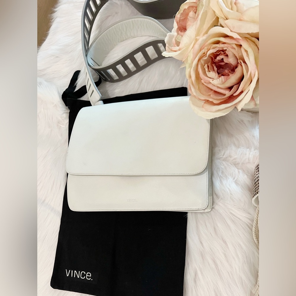VINCE Cut out Strap leather crossbody bag